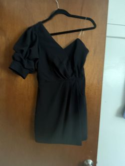 One Shoulder Black Short Dress Medium