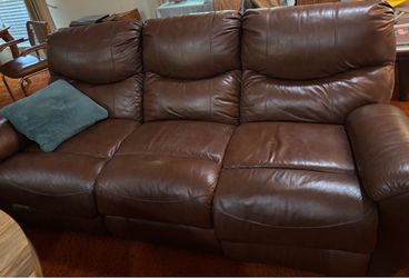 Brown vinyl couch