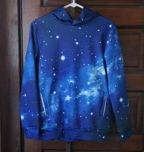SAYM, Teen Boys' Galaxy Fleece Sweatshirts Pocket Pullover Hoodies, 14/16