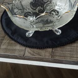 Vintage Crystal Serving Bowl 