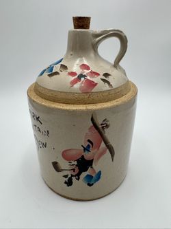 Vintage Ozark Mountain Dew Jug w Old Cork Stopper Liquor Bottle/Jug Barware