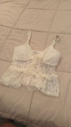 White Lace Hollister Adjustable Tank Top