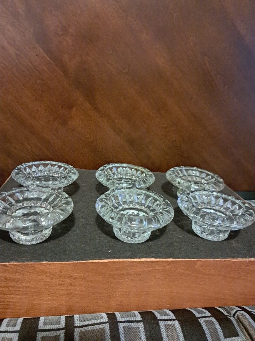 Vintage Darby crystal candle holders 6 pieces