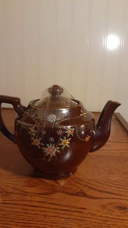 Vintage Japanese Chocolate Teapot 5.5"Tall