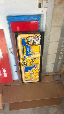 Ms Pac-Man Arcade marquee header sign original vintage