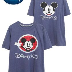 T-Shirt à Manches Courtes et Col Rond pour Femme, Imprimé Dessin Animé, Souvenir de 100e Travailleur de Disney