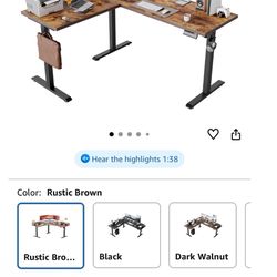 Agilestic 59 Inch L Shaped Standing Desk Adjustable Height, Electric Corner Standing Desk, Sit Stand Computer Table with Splice Board, Rustic Brown Ru