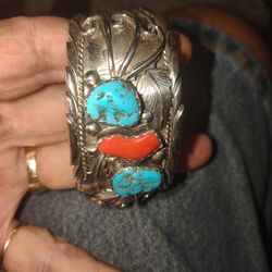 M.Tsosie . Sterling. Vintage Bracelet.115. Gram.Big Bracelet.