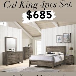 4 Piece Cal King Bed Frame 