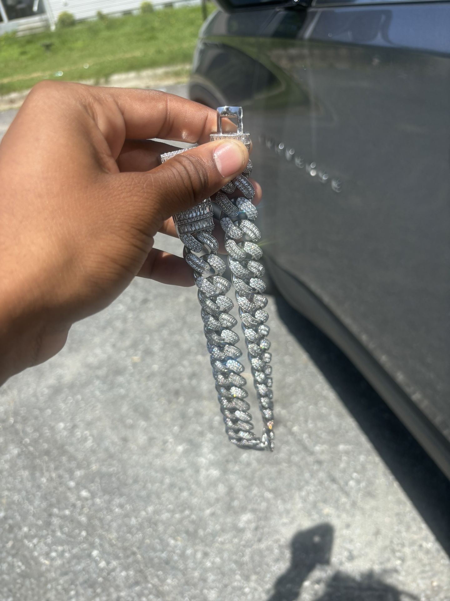 “16”Baguette Cuban Link Chains Iced Out‼️