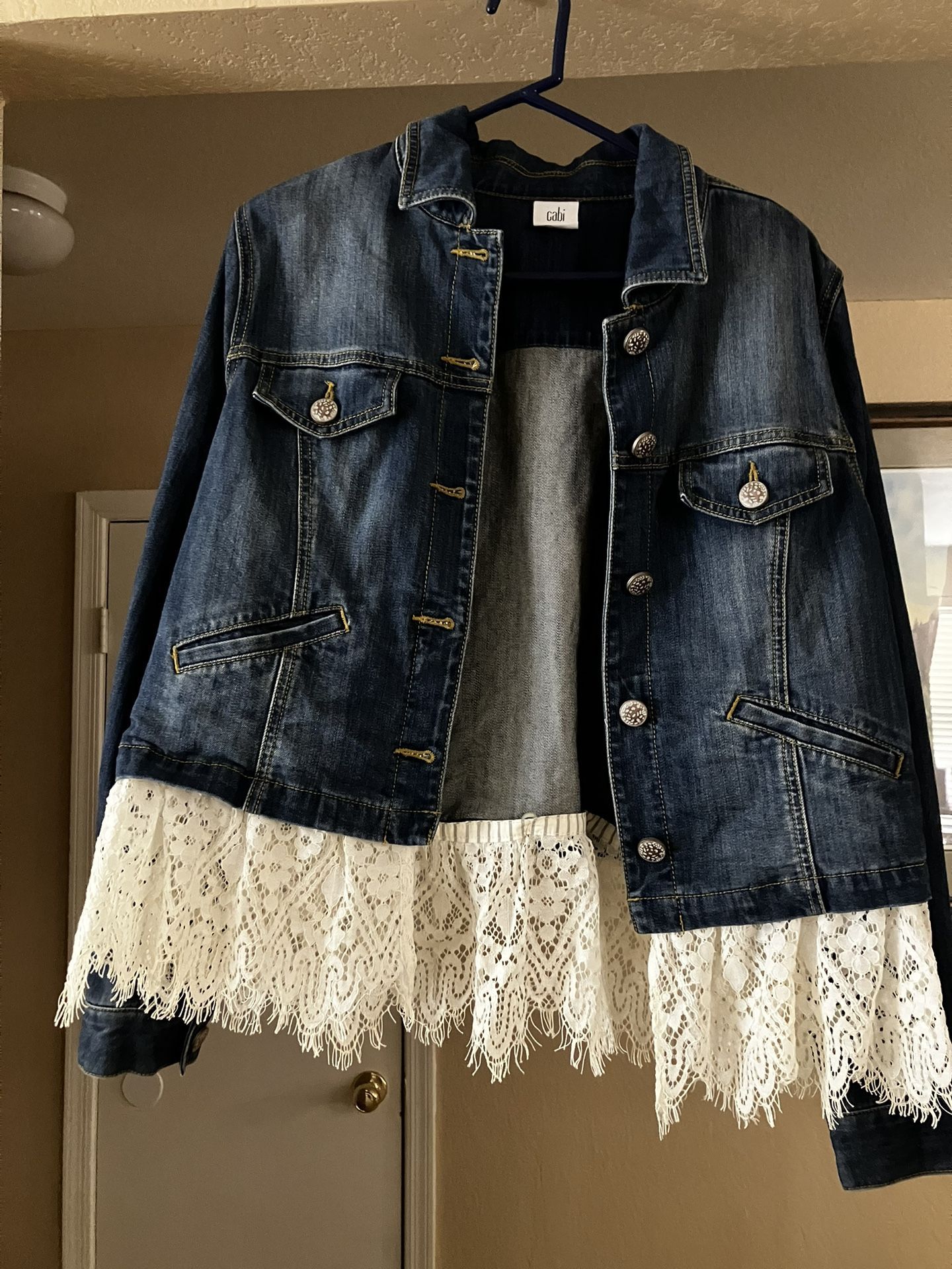 Denim Jacket With Lace