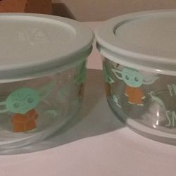 Pyrex Star Wars "The Child" Baby Yoda Mandalorian New 4 Cup Glass Storage Bowls 4 Pieces
