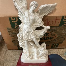 Vintage Angel Michael Christian Religious Statue
