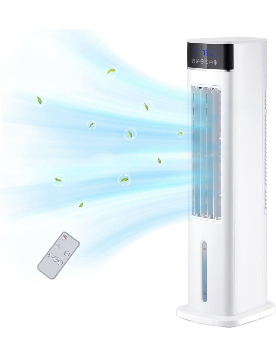 Evaporative Air Cooler, 30" Tower Fan that Blow Cold Air with Remote
