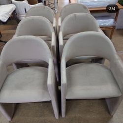 Brand new (Set of 6 RH Corta dupe Performance Velvet Dining Armchairs upholstered in ivory or taupe