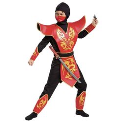 Red and Black Ninja Costume for Kids size S (4-6)