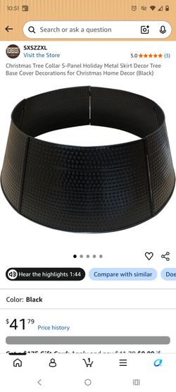 New In Box Black Metal Tree Collar $20