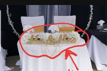 Mr. And Mrs. Gold wedding stand sign