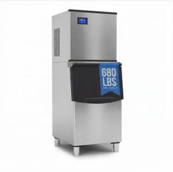 23.2 in. Stainless Steel 680 lbs. 24 H Freestanding Commercial Ice Maker Full Size Ice Cubes