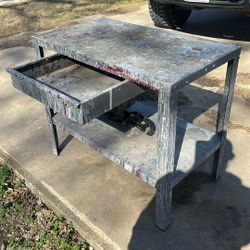 Metal Table With Drawer