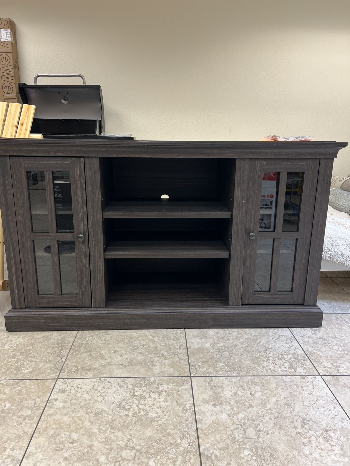 New Better Homes & Gardens Canton Media Console for TVs up to 70", Tobacco Oak