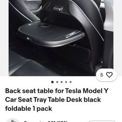 Back seat table for Tesla Model Y Car Seat Tray Table Desk black foldable 1 pack