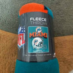 Miami dolphins throw blanket brand new
