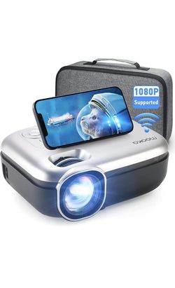 Upgraded] Projector with WiFi, 8000L Mini Projector Portable Projector with Carrying Bag, Supports 1080P Full HD Projector with Phone/iPhone/Android/H