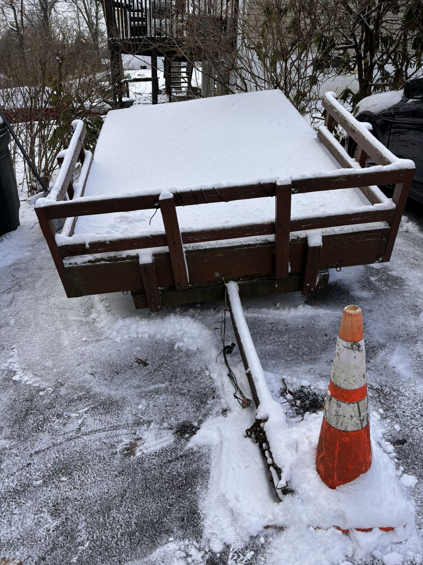 Trailer - Car (1 &1/4” Hitched) Wood Trailer With Steel Frame