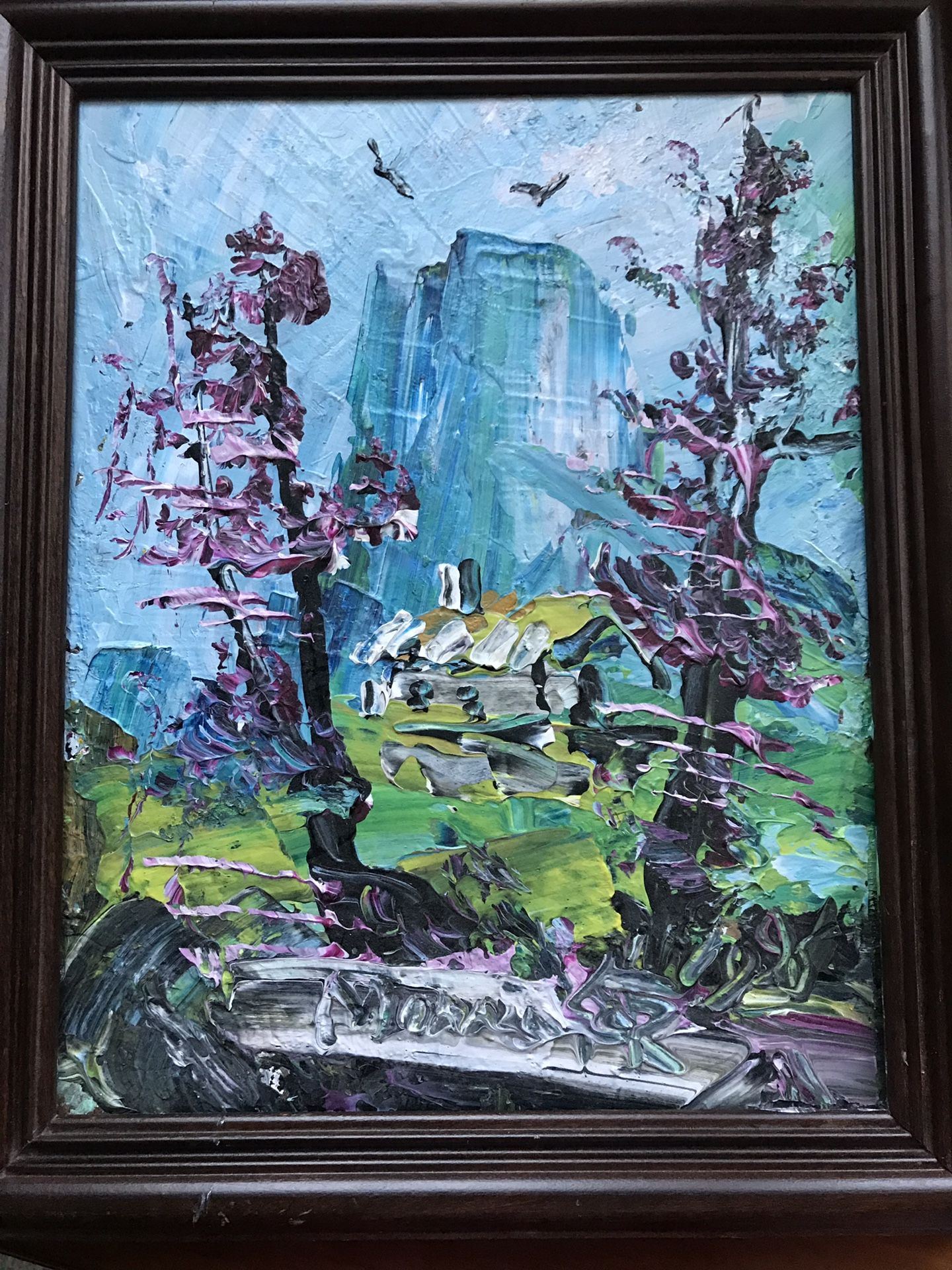 Original authentic landscape oil painting by famous Morris Katz