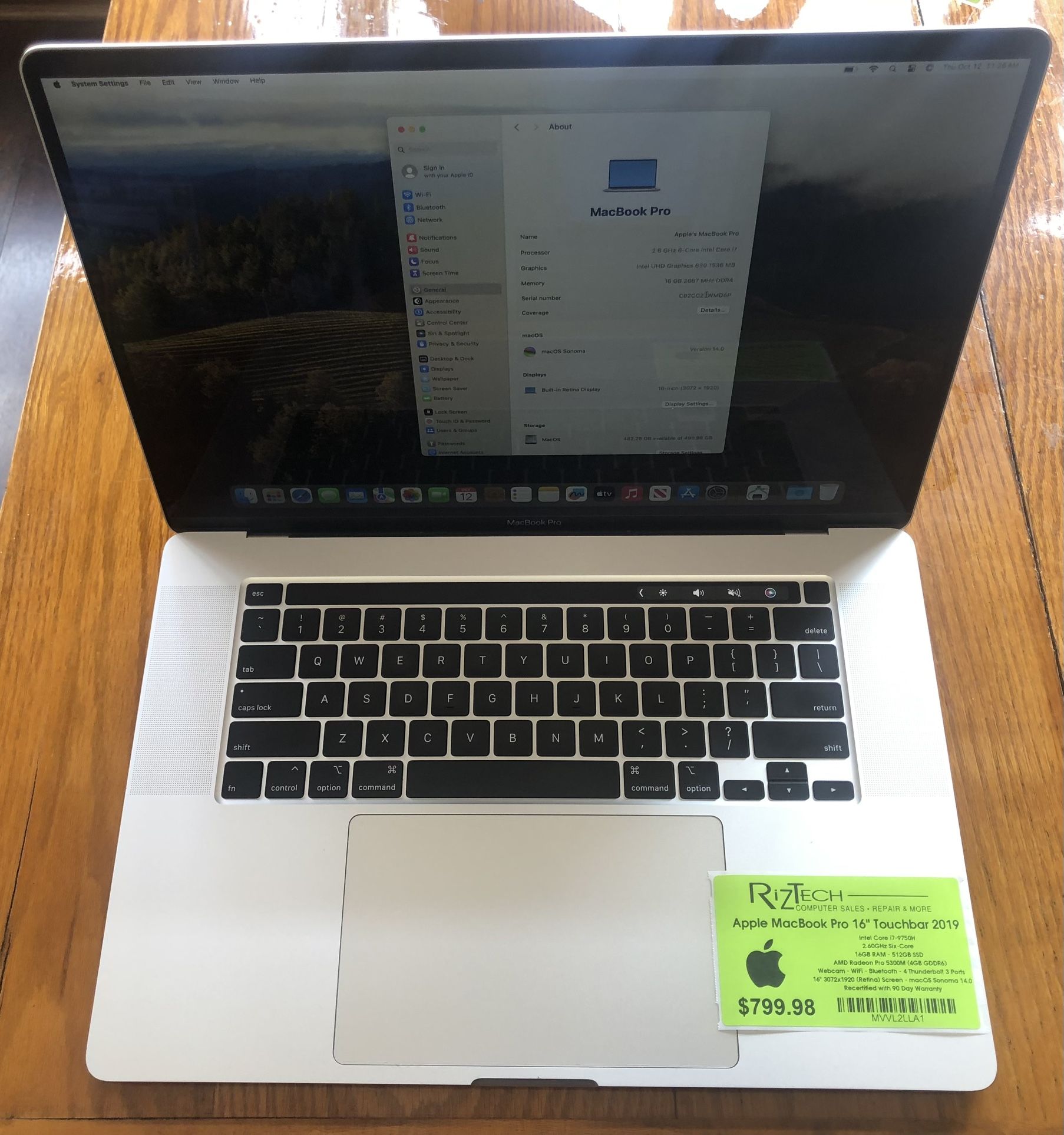Apple MacBook Pro 16" Touchbar 2019
