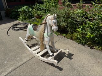 Vintage Solid Wood Rocking Horse