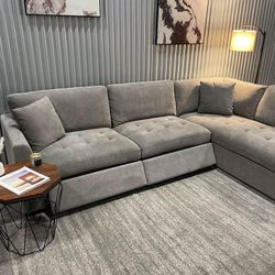 Sectional Chaise Feet Recliner Available 
