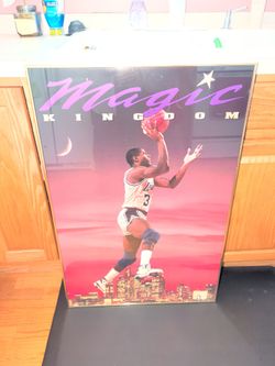 Magic Johnson Lakers Gold Framed Poster