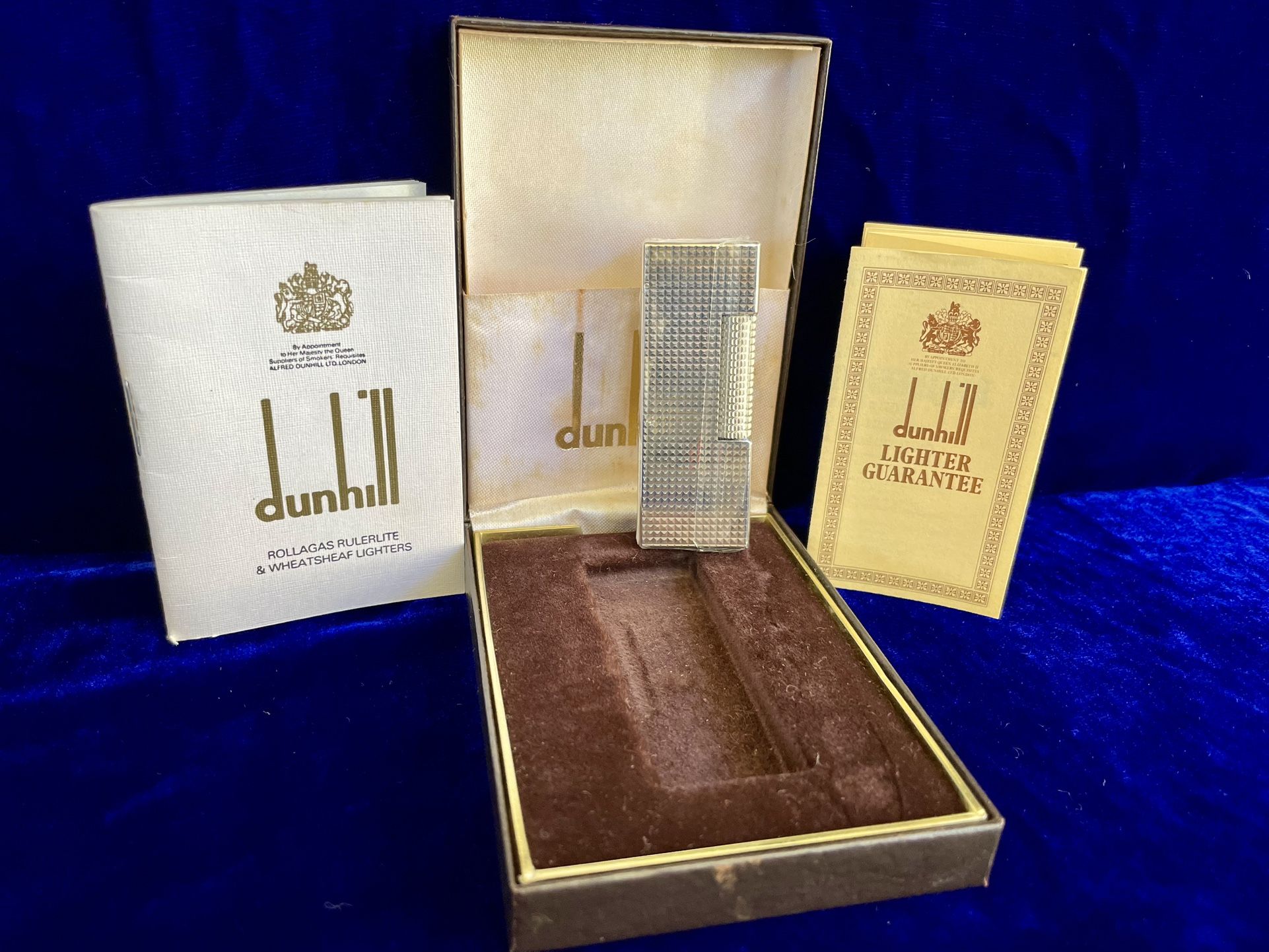 Vintage Silver Rollagas Dunhill Lighter New Sealed Old Stock Full Set