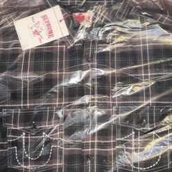 Supreme True Religion Quilted Lined Plaid Flannel Shirt