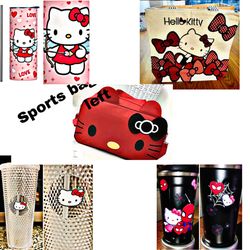 New Hello Kitty Bundle Large Tote Bad Large Hand Bag  2 Stainless Still Tumblers 1 Studded Tumbler 