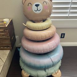 Giant Teddy bear balloon with rings 