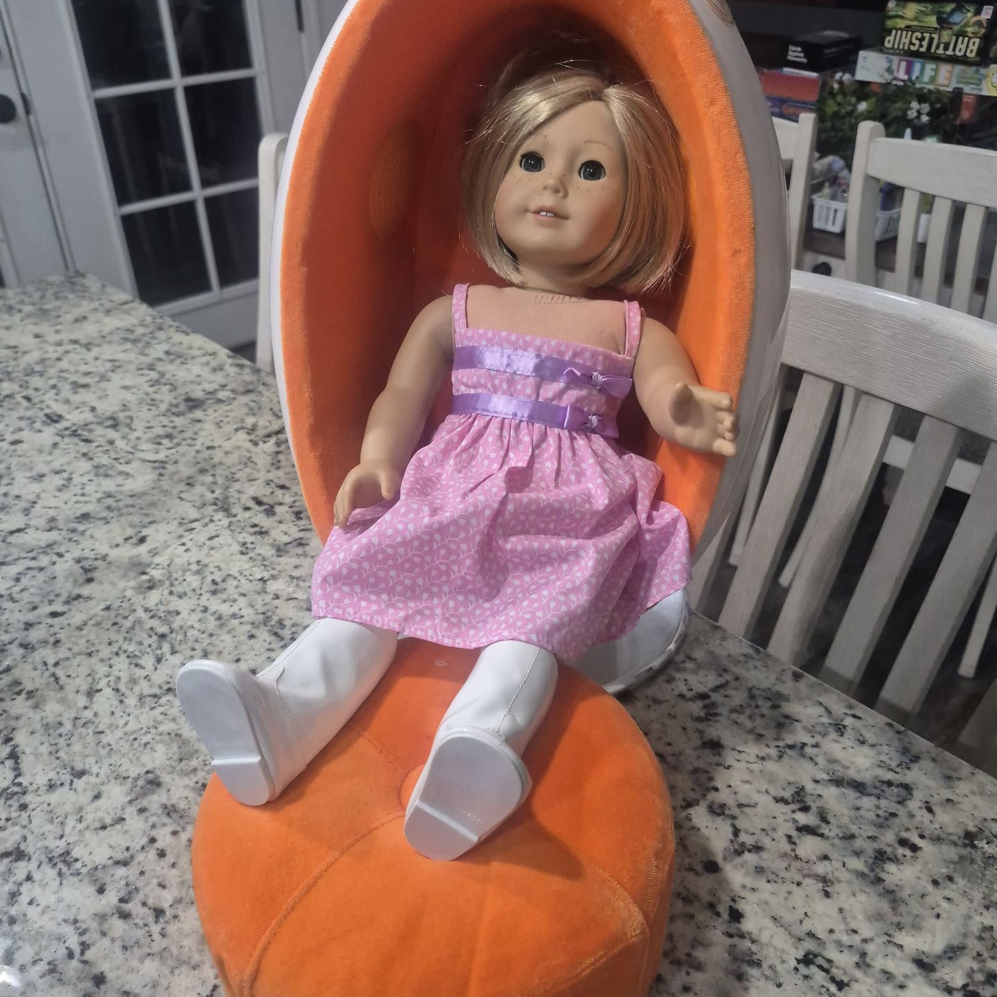 American girl doll egg chair and ottoman.$20