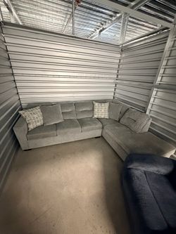 Grey Sectional with electric recliner