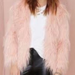 Fluffy Jacket For Women Elegant Solid pink Long Sleeve Coat Casual Female Winter Lady Chic Streetwear Jakcets