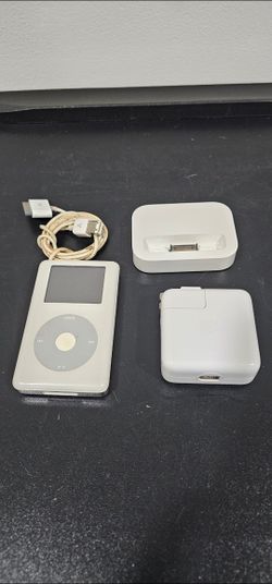 Selling an Apple iPod Classic 4th Generation, model A1059, with 20GB storage. It comes with a charger and dock. Great for anyone looking for a classic