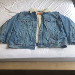 LEVIS SHERPA BLUE DENIM JACKET MENS