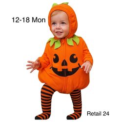 Pumpkin Jack-o’-lantern Baby Costume Halloween 12-18 Months