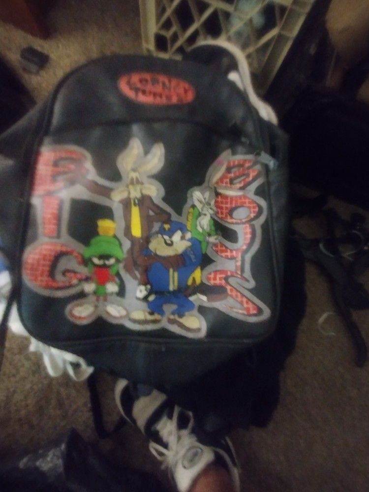 1998 Holiday Fair Looney Tunes Big Boys Faux Leather Backpack