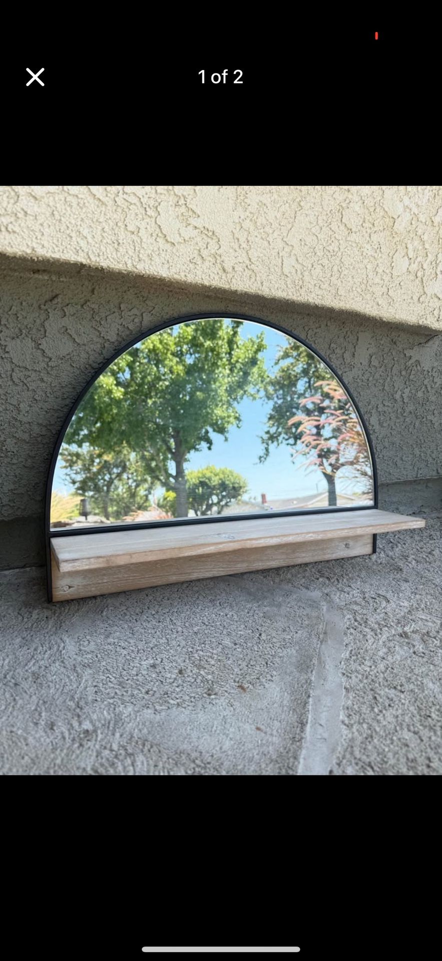 Black Kirkland Mirror Shelf