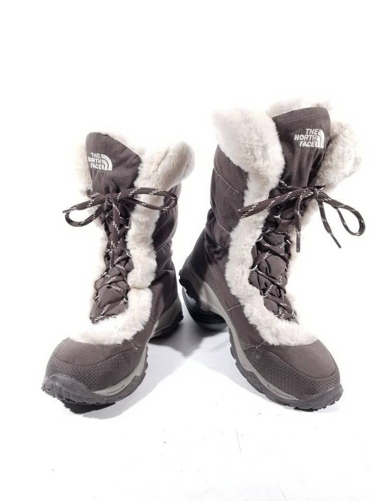 The North Face Womens Boots Brown Gooose Down Lace Up Winter Snow Boots Sz 8.5