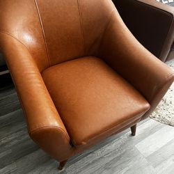 Faux Leather Accent Chair 