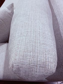 Light Gray/ white Fabric Upholstered Sofa
