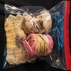 Sugar & cream yarn + bonus dishcloth